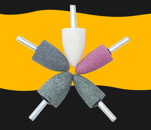 白刚玉砂轮磨头 金属打磨小电磨机用圆柱圆锥形6mm电动抛光电磨头