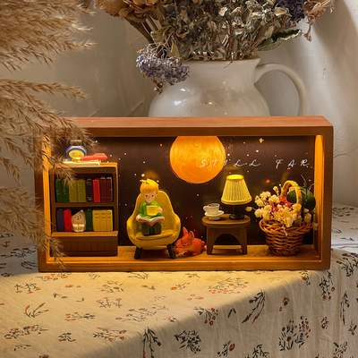 STILL小王子永生花卧室无火香薰礼盒小夜灯摆件七夕送男女友礼物