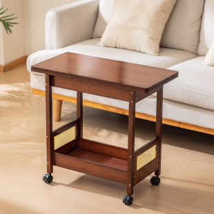 小型移动茶几出租屋客厅沙发边几家用折叠茶几卧室小桌子收纳餐桌
