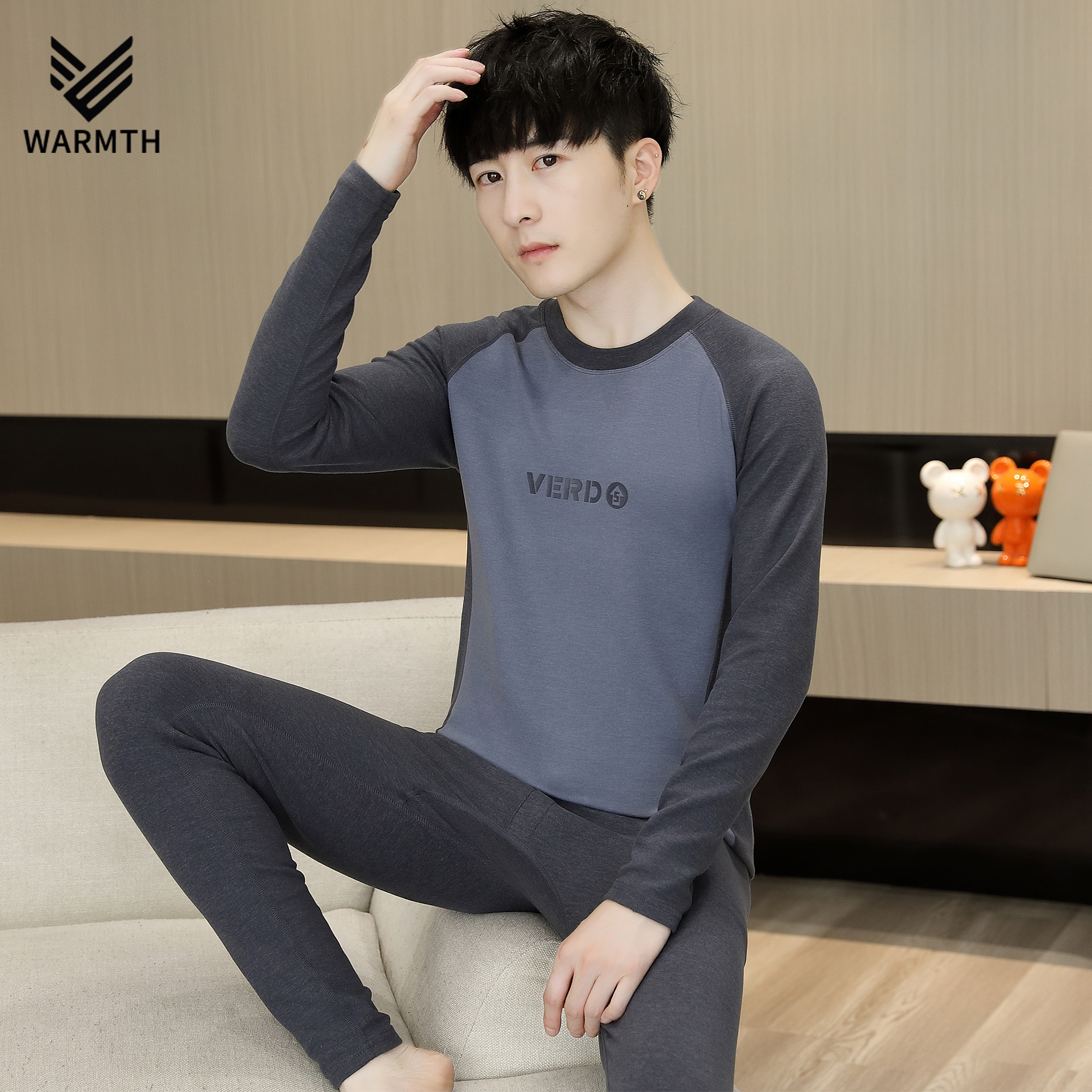 青少年秋衣秋裤套装男士薄款初高中学生大童男孩德绒线保暖内衣冬