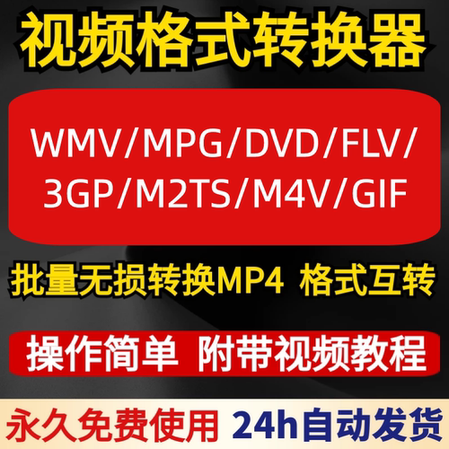 WMV FLV MKV MPG DVD M2TS GIF M4V OGVF视频转MP4格式转换器代转