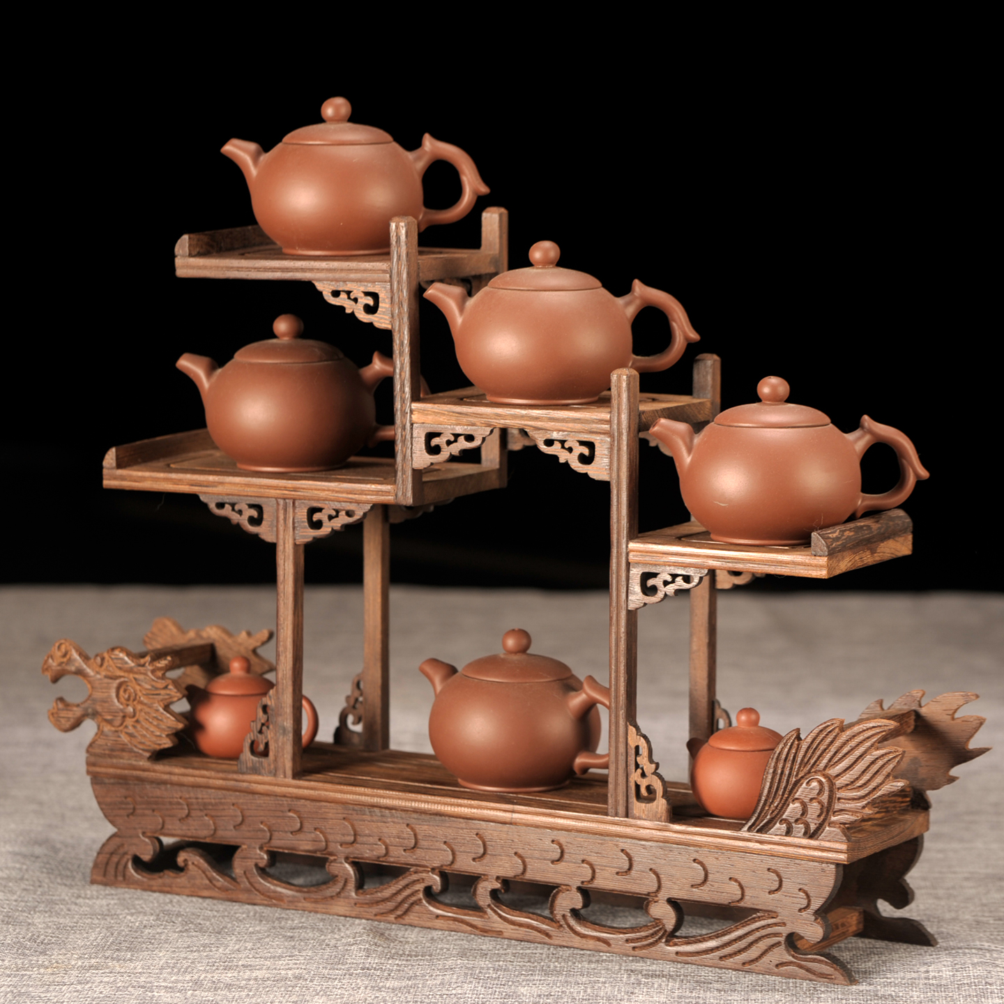 实木摆件架紫砂壶茶具架子