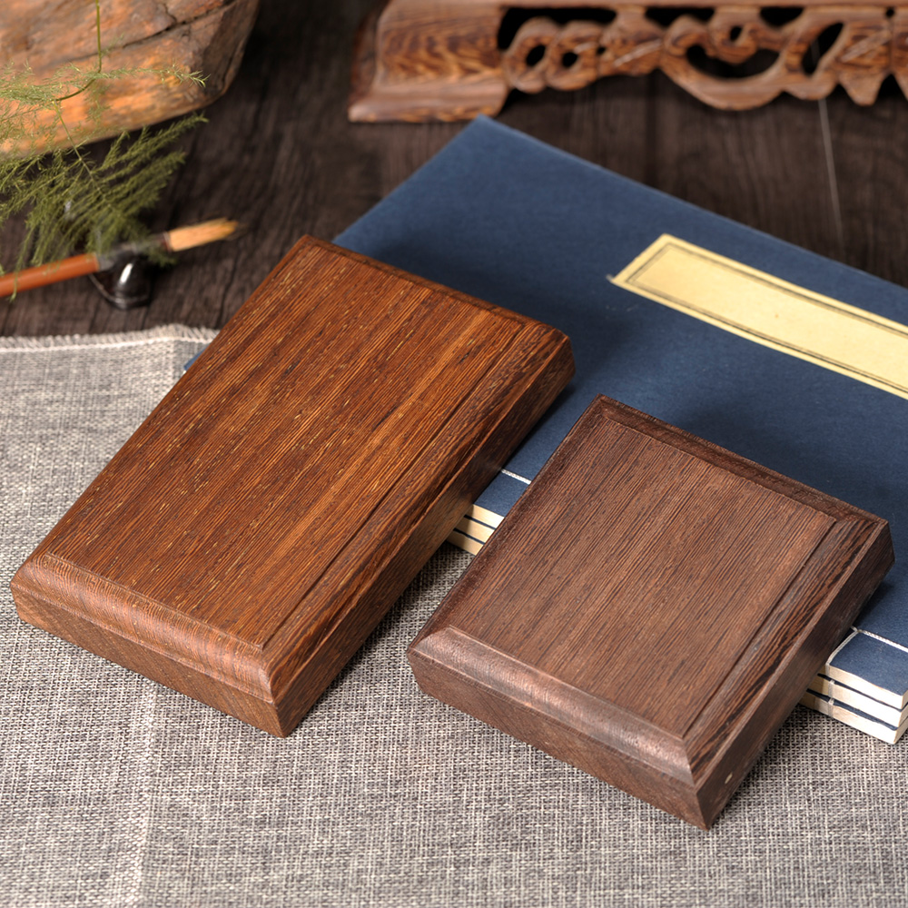 长方形实木底座红木简约茶壶底座