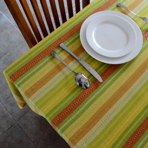 欧式现代时尚条纹色织全棉布艺餐桌布长方形客厅圆茶几布台布盖布