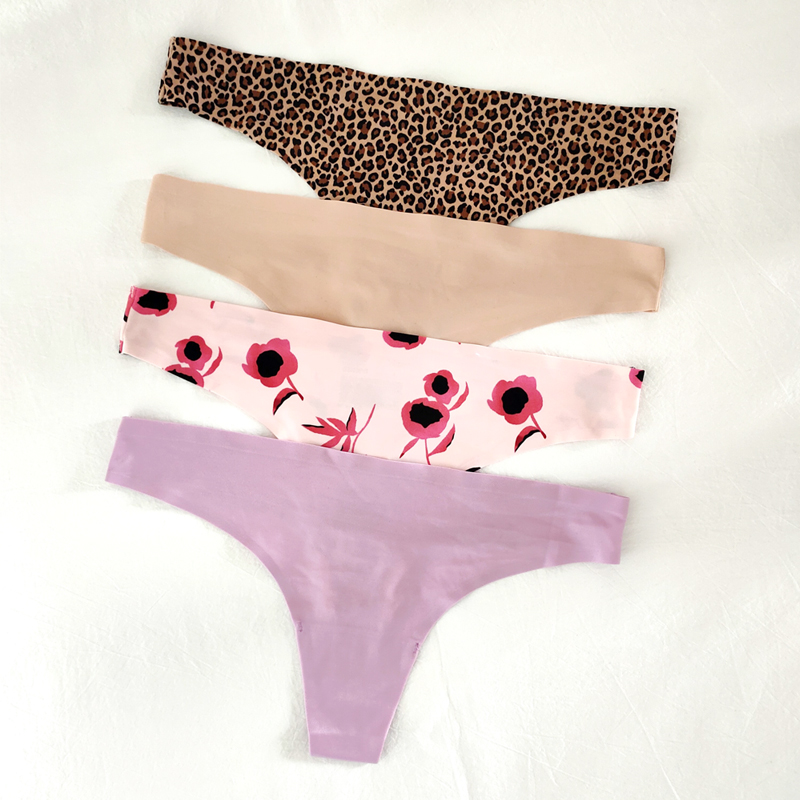 爽滑冰丝低腰性感女无痕丁字内裤