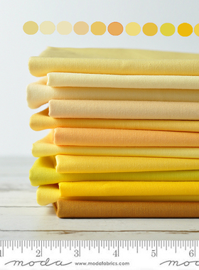 45*55cm 美国进口全棉手工拼布布料 衣裙面料 MODA素布 黄色系