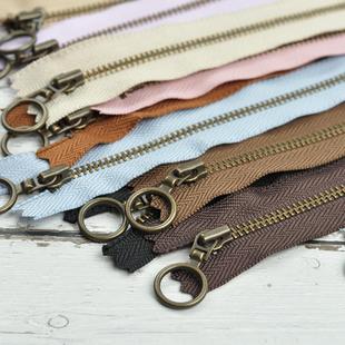 圆环头 25cm YKK青古铜拉链 3号正品 手工布艺DIY辅料配件 13色