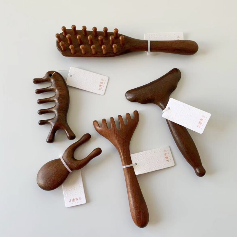 花漫多新款按摩梳疏通经络穴位五爪脸部美容按摩鼻刮长把按摩梳