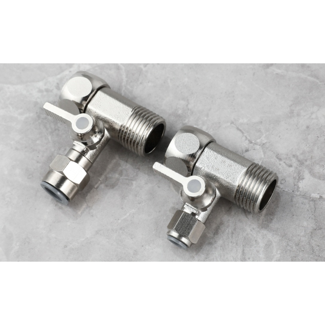 家用净水器水龙头进水4分转2分三通角阀带开关水管接头配件配大全