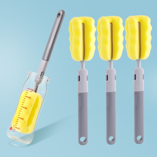 婴儿奶瓶刷高密度海绵替换头杯刷奶嘴刷洗奶瓶刷子单个清洁刷套装