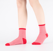 四季 款 潮流女袜竹纤维一体缝头高弹耐穿透气吸汗女士条纹袜子501Z