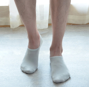 MG男士 竹纤维纯色系竹纤透气防滑不掉号短贴合脚型六双船袜男0003