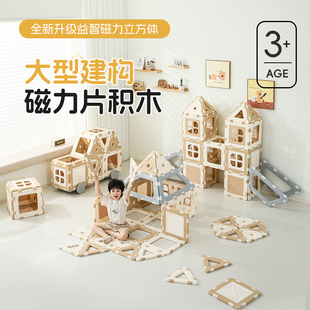 大型磁力片儿童益智玩具积木磁铁吸铁石棒女男孩纯智力拼装多功能