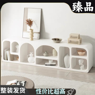 北欧奶油风电视柜小户型客厅地柜现代简约卧室收纳洞穴柜白色玄关