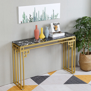 北欧大理石玄关桌子靠墙门厅边柜长条案玄关台现代简约玄关柜轻奢