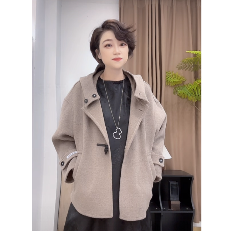 【U.M】北海道学院风常规款精致连帽羊毛大衣