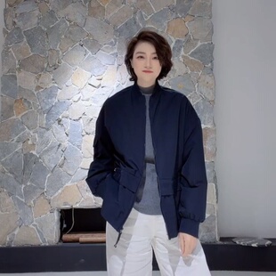 晚风设计感棒球领收腰风衣外套 U.M