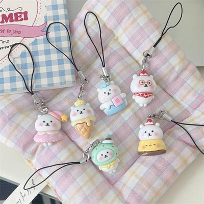 ins卡通自嘲熊手机绳可爱软萌学生书包挂件少女闺蜜礼物配挂饰品