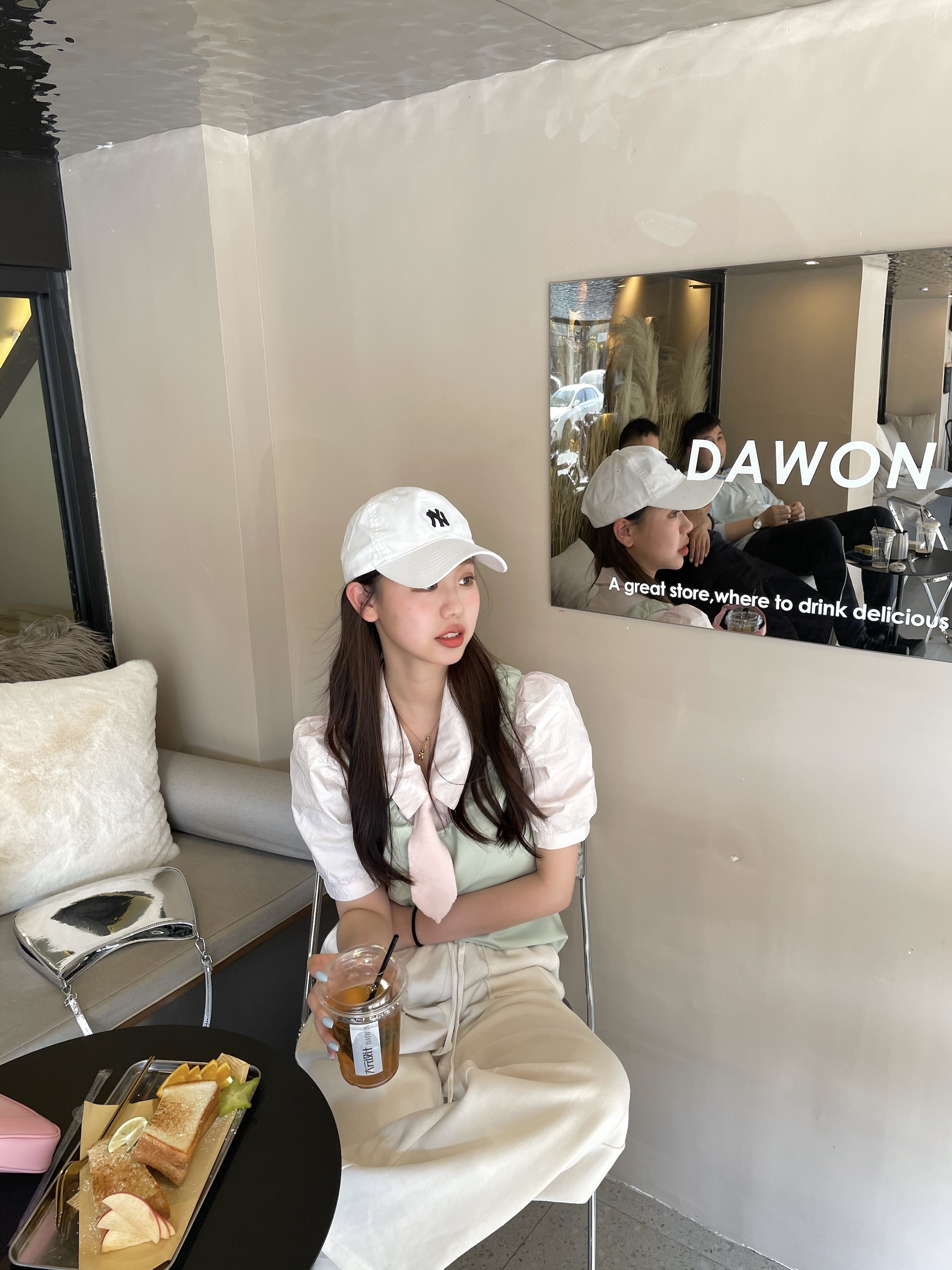 Real shot sweet bean powder soft girl Tie Shirt vest think carefully about summer wear