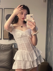 French court style romantic dress with ruffles