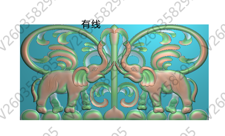 大象 精雕图 洋花 别墅 石材 石雕 灰度图 雕刻图 JDP