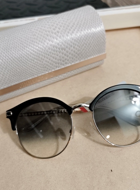 美国直邮代购 JIMMY CHOO Hally 渐变圆框 女款墨镜 55mm 黑五