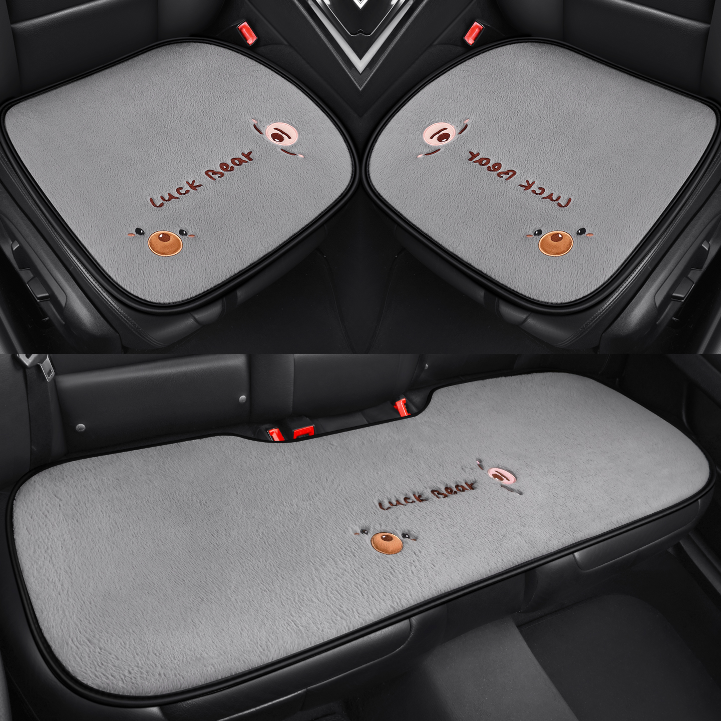 2025新款冬季汽车毛绒坐垫加厚保暖车垫单片后排通用座椅套女神款