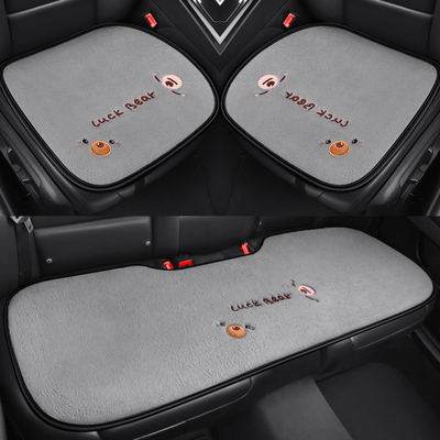 2025新款冬季汽车毛绒坐垫加厚保暖车垫单片后排通用座椅套女神款