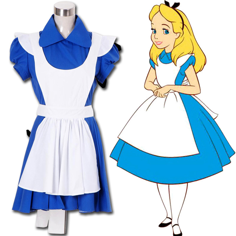 爱丽丝梦游仙境cos水蓝色女仆装万圣节演出服女佣服动漫连衣裙