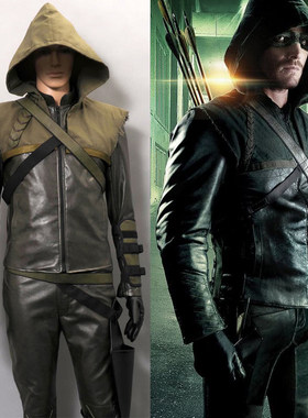 绿箭侠Arrow 奥利弗·奎因cosplay服男装弓箭装备全套表演出服