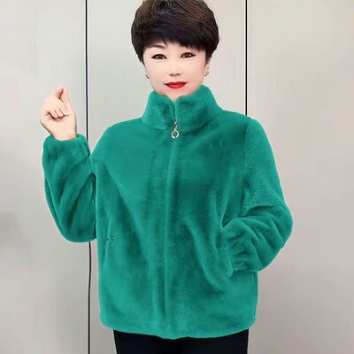 高档洋气纯色短款立领外套2025爆款冬季开衫时尚百搭加厚保暖女装