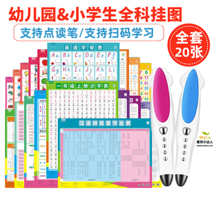 正版 挂图幼儿园小学生启蒙早教认知识字母音标小达人蝌蚪点读笔