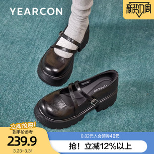 玛丽珍鞋 百搭学院风jk厚底单鞋 子女小皮鞋 款 2026春季 意尔康法式
