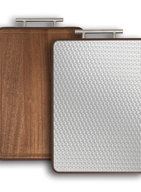 乌檀木菜板魔方不锈钢抗菌防霉家用切菜水果案板生熟双面粘板刀板