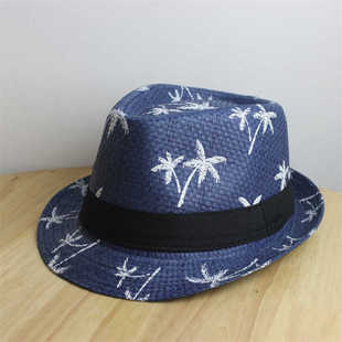 礼帽男款春夏季爵士帽时尚英伦复古绅士帽小礼帽透气遮阳草帽