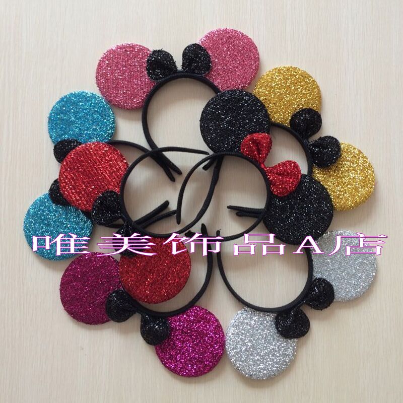 米老鼠头箍米奇米妮蝴蝶结发箍大耳朵发卡万圣节儿童生日礼物玩具