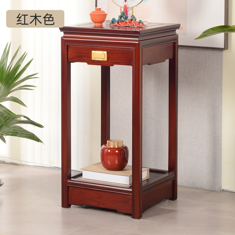 新中式实木鱼缸花架盆景架置物架奇石摆件小茶几方形桌角几床头柜