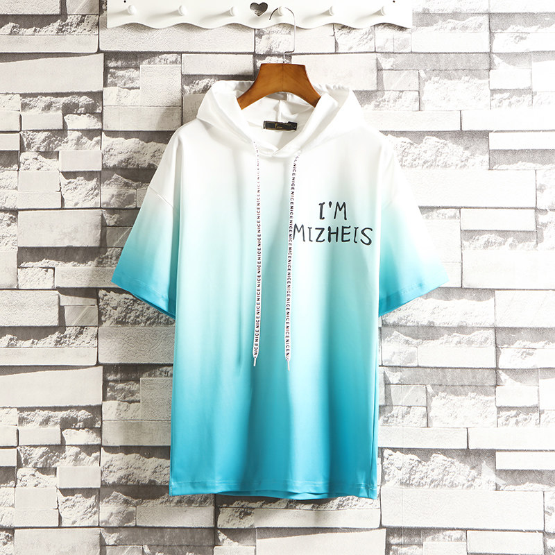 5五分短袖卫衣男连帽7分中袖t恤夏季印花外套半袖薄款潮流上衣服|ruв категории Мужская одежда, футболка - от Buy2taobao.com для оказания профессиональной услуги покупки агента Taobao