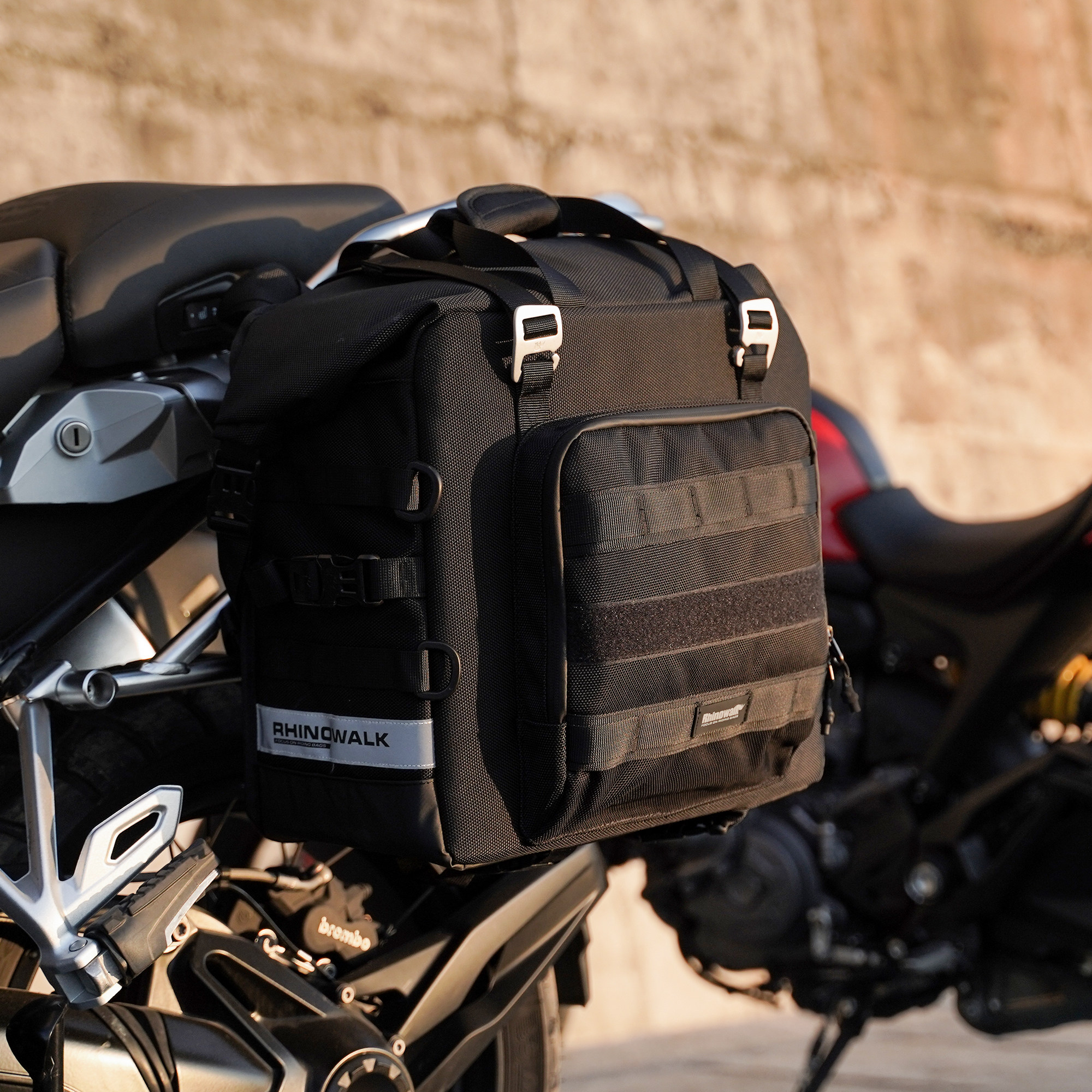 Rhinowalk犀牛摩托车防水边包 空包立体硬挺 户外中长途后座包