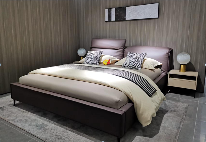 cbd家居软床/黑金hz067新款皮艺简约现代实木双人床 原厂正品专卖