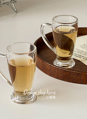 创意透明玻璃带把迷你小酒杯家用高颜值白酒杯伏特加一口杯烈酒杯