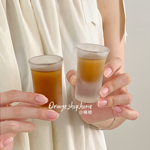 橘橙鸡尾酒杯聚会野格磨砂杯玻璃杯子弹酒吧分酒杯迷你一口Shot杯