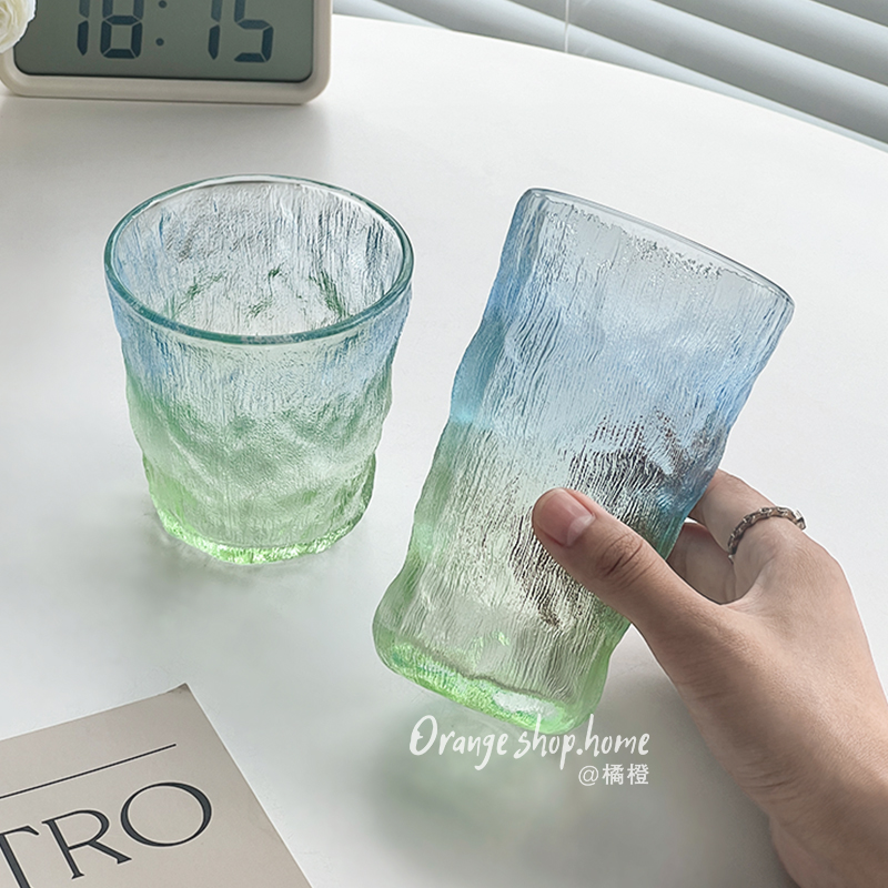 橘橙玻璃杯家用冷饮杯酒杯