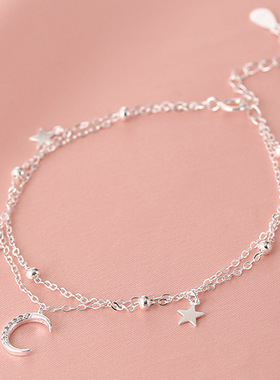 星星月亮双层手链女时尚轻奢小众设计感ins风气质甜美精致手饰品