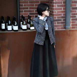 【彩点跳舞】黑桃园钻石纹样羊毛薄款围脖保暖百搭窄围巾 A47