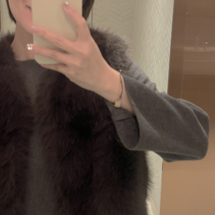 【Lagom】薄款软羊毛呢上装简约通勤宽松纯色圆领外套女冬 T204