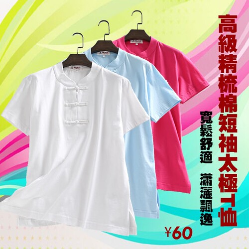高级定制华武堂春夏秋季中国风短袖T恤男女太极速干料T恤练功服