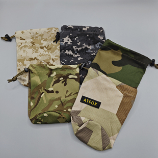 ATFOX迷你收纳包整理包内衣袋便携迷彩军迷小口袋户外杂物抽绳包