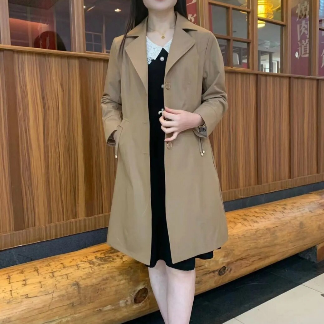 春秋风衣外套女2024年新款大码外套中长款中老年高档宽松轻薄风衣