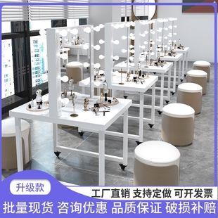 带灯双面化妆镜台学校专用工作室摄影楼剧院化妆间美妆镜子可移动